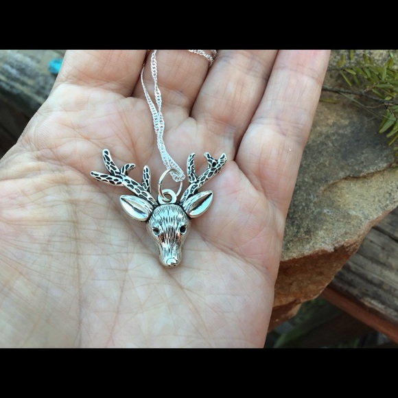 Christmas reindeer deer silver 925 necklace 20” or stainless steel - Picture 2 of 14